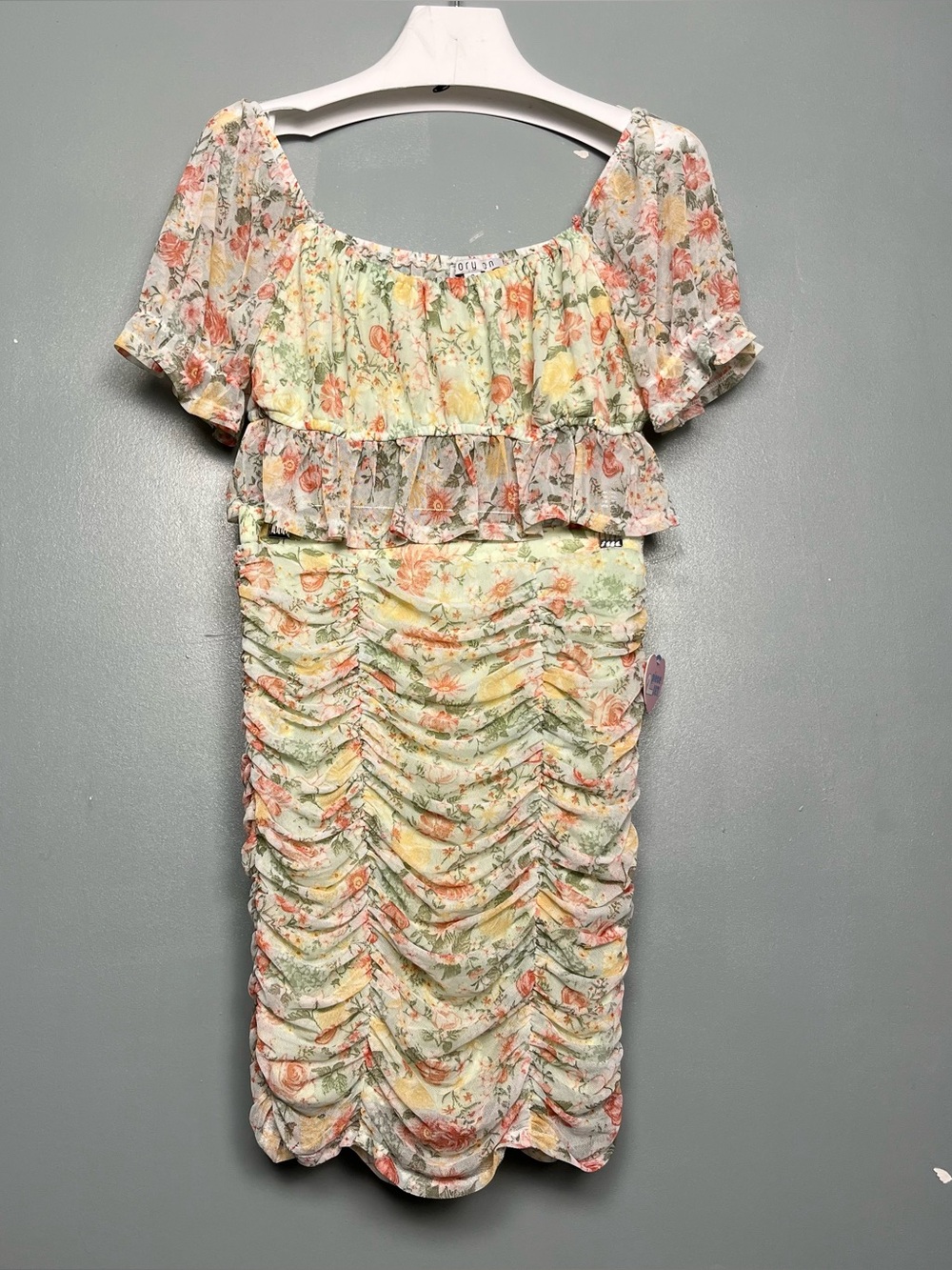 Story On Ruffle Crop Top Ruched Skirt Set Floral Fairy Cottage Women’s Size S